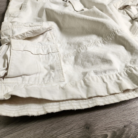 Levis White Cargo‎ Shorts 32 Vintage Y2K Original Thick Solid Multi Flap Pockets - Picture 8 of 10